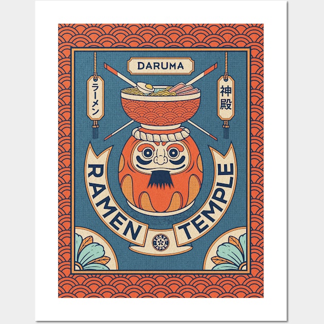 Ramen Temple Daruma Wall Art by RyanRagnini